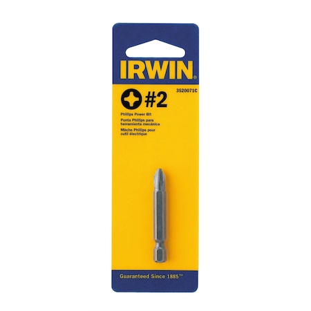 Irwin Industrial Power Bit, #2 Phillips, Carded, 1 per card IWAF22PH22